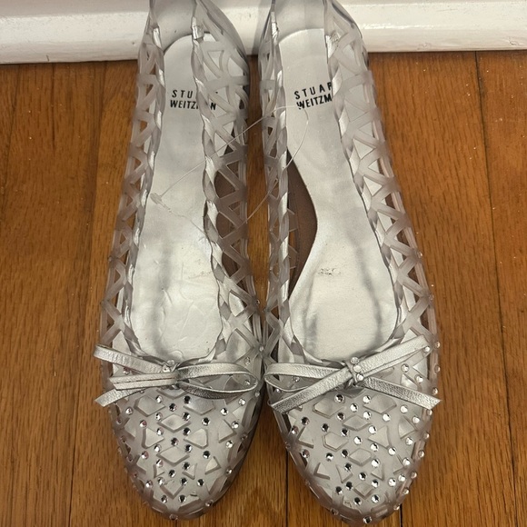 Stuart Weitzman Rubber Bow Accents Ballet Flats - Picture 2 of 6